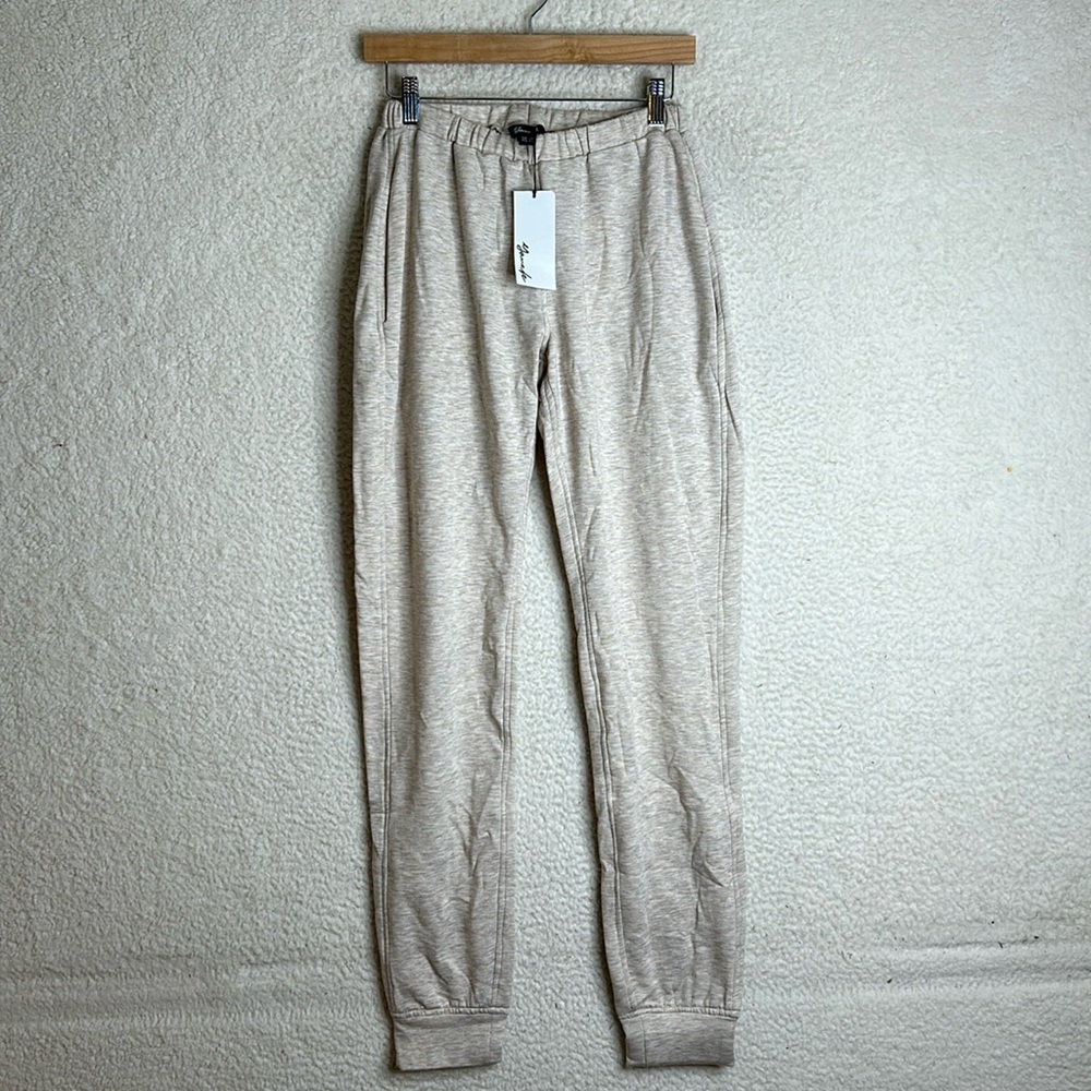 NWT Yana K Womens Heather French Terry Fleece Cuffed Jogger Sweatpants M MEDIUM